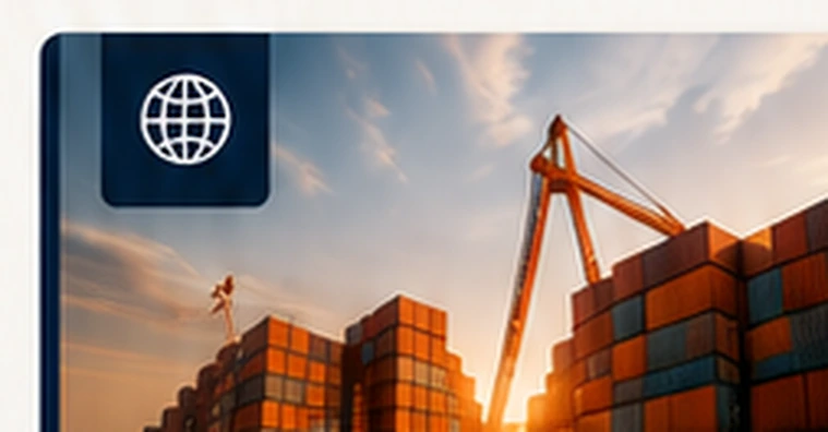 International shipping containers and port infrastructure representing market access.